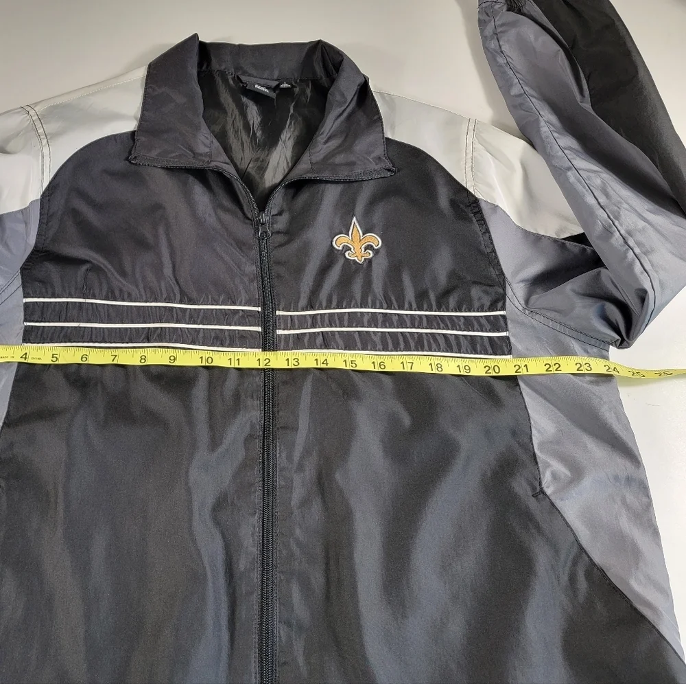 Reebok New Orleans Saints Windbreaker Size Large used full zip jacket NFL